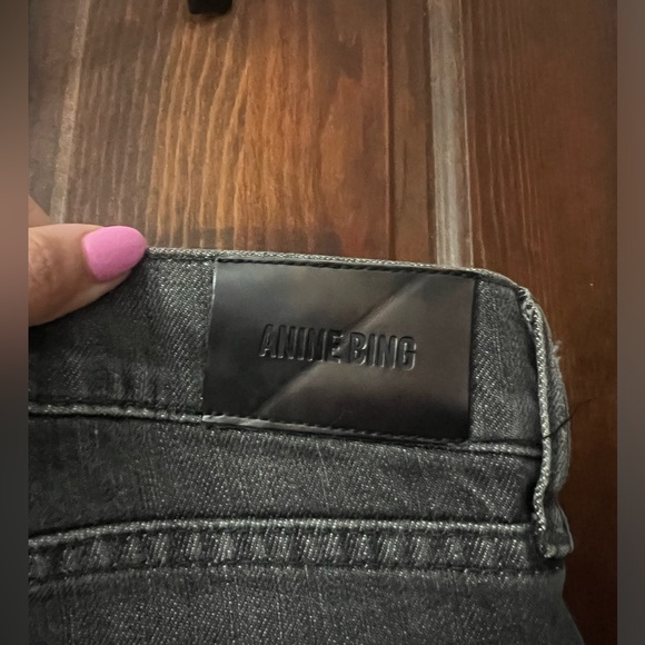 Anine Bing Black Denim Distressed Cut Off Jean Shorts Small - Picture 6 of 8